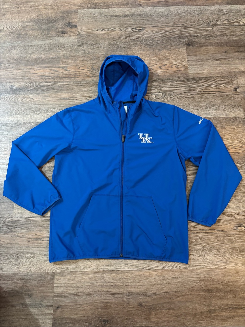 University of Kentucky Blue Hooded Windbreaker Jacket size L